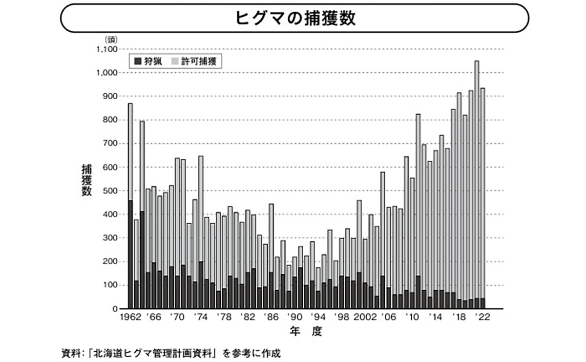 ヒグマの捕獲数